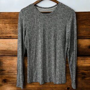 Cuddl‎ Duds  Long Sleeve Stretch Softwear Top Black/White Size M